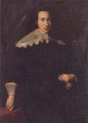 unknow artist Portrait of a man,Three-quarter length,wearing black and holding a glove in his left hand